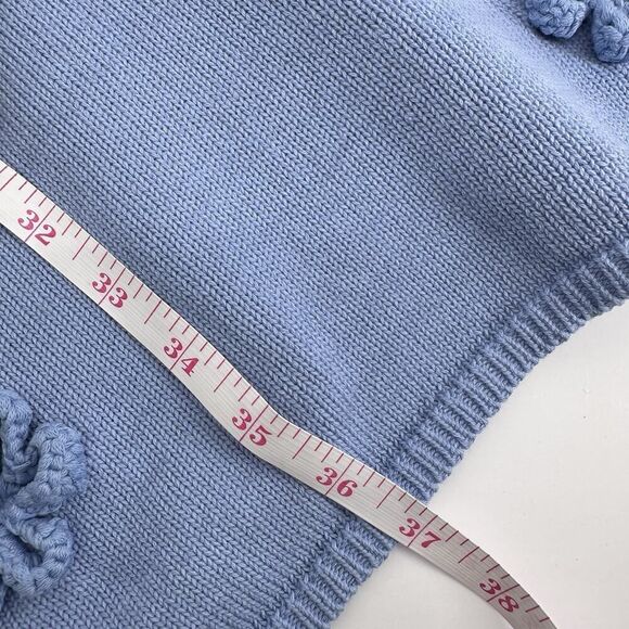 ASOS DESIGN Knitted Mini Dress Flower Applique Women’s Size M Blue Sleeveless - Picture 11 of 12